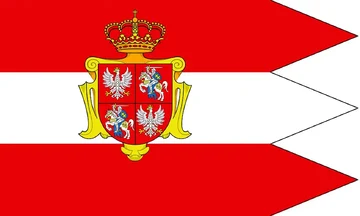 Flaga Rzeczpospolitej Obojga Narodów (Domena publiczna).