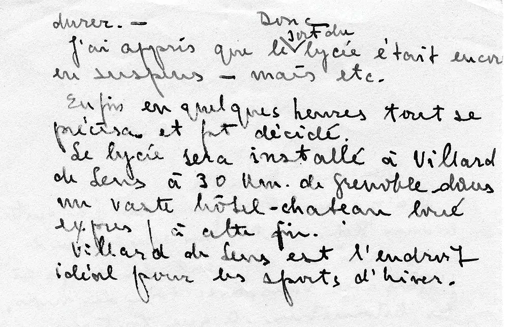 Fragment listu Wacława Godlewskiego do Marcela Malbosa (Stowarzyszenie Pamięć Polskiego Liceum).