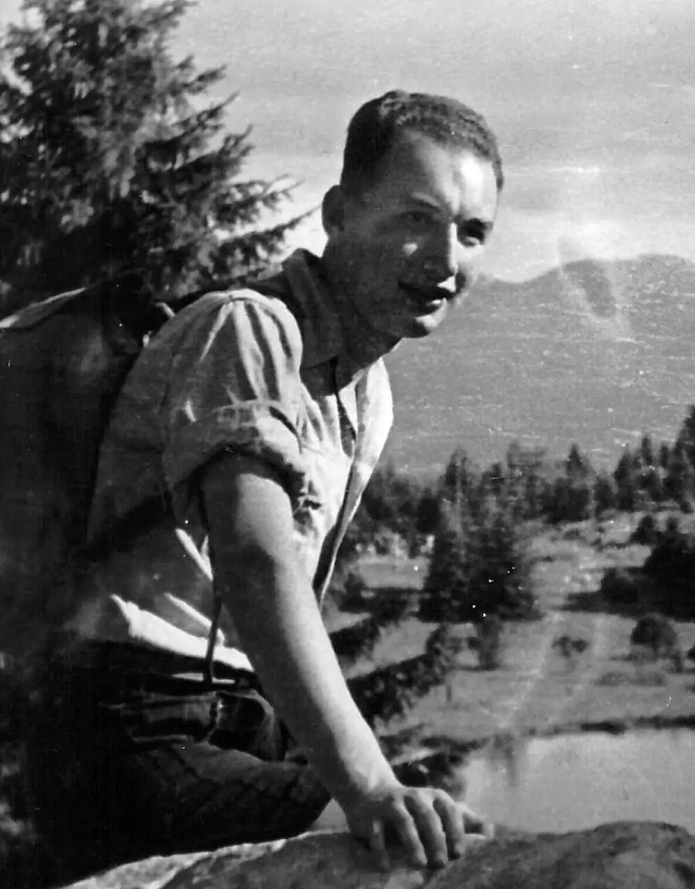 Aleksander Uszyński na spacerze w Oisans.