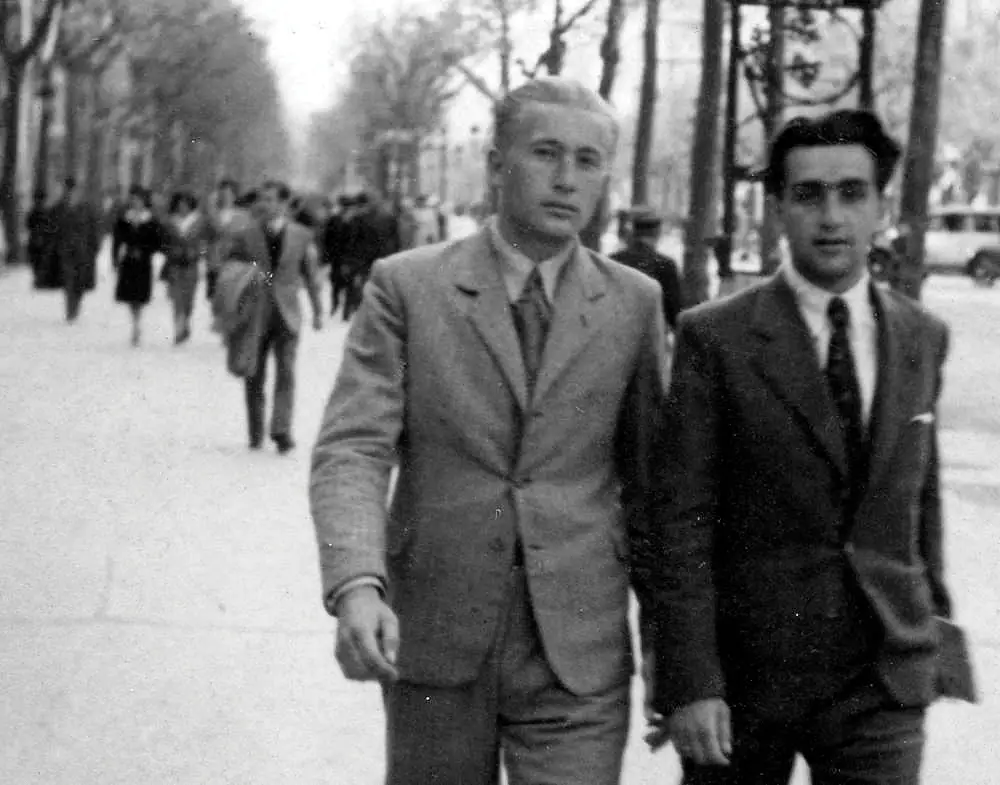 Stanisław Kozłowski i Zdzisław Stączek na ulicach Barcelony (Członkowie polskich Ruchu Oporu na płaskowyżu Vercors, Ewa Valentin-Stączek).